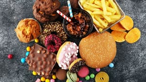 Photo showing different junk foods