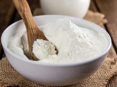 Photo of milk dairy protein in a bowl