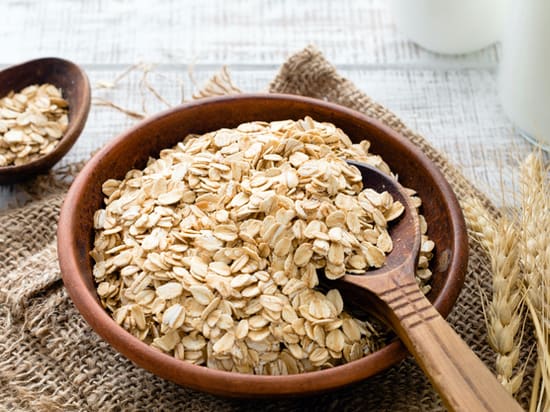 Close up photo of organic oats